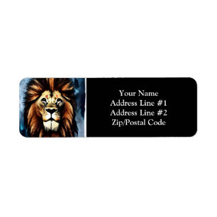 Artsy Wild African Lion Label
