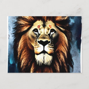 Artsy Wild African Lion Postcard