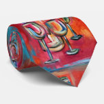 Artsy Wine Lovers Bottles And Glasses Neck Tie at Zazzle