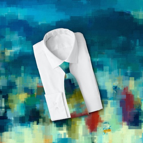 Artsy Winter Colors Modern Cubist Abstract  Neck Tie