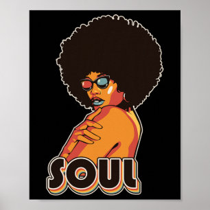 Artsy Womens Funk Vintage 70s Costume Afro Soul Mu Poster