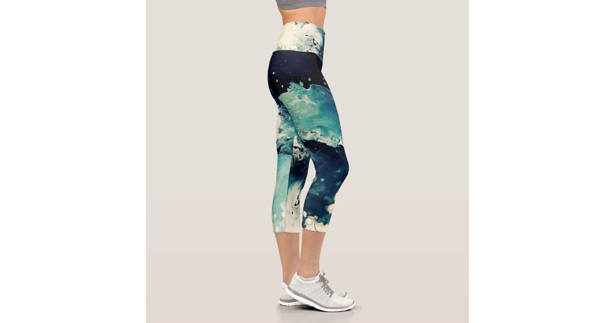 Pickleball Player Custom High Waisted Royal Blue Capri Leggings