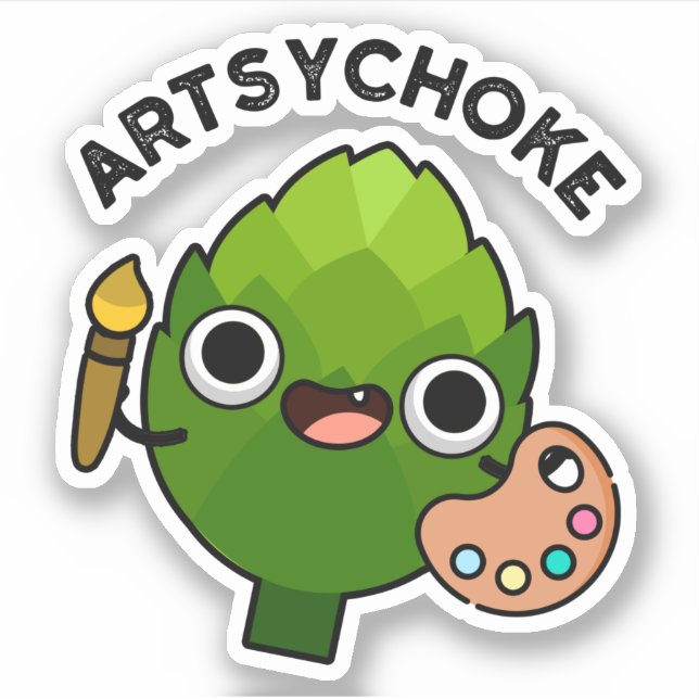 Artsychoke Funny Veggie Artichoke Pun  Sticker (Front)