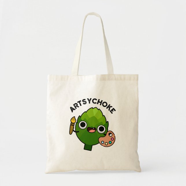 Artsychoke Funny Veggie Artichoke Pun Tote Bag (Front)