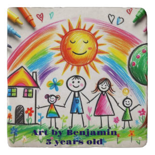 Artwork child proud Drawing kids Trivet