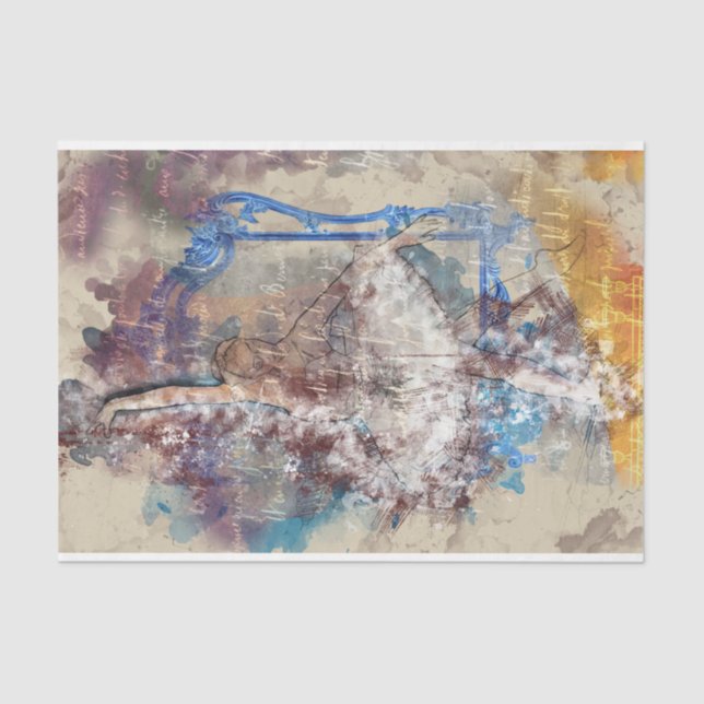 Artwork College Ballet Decoupage Tissue Paper (Front)