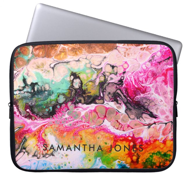 Artwork colourful paint urban bold bright laptop sleeve (Front)