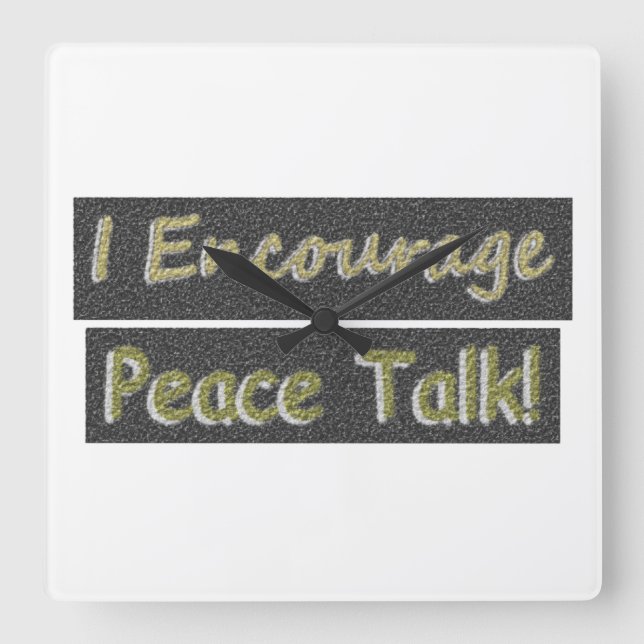 Artwork Design About "Peace Talk". Buy Square Wall Clock (Front)
