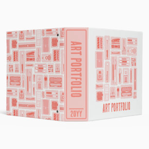 Artwork Drawing Painting Coral Red Keepsake 3 Ring Binder