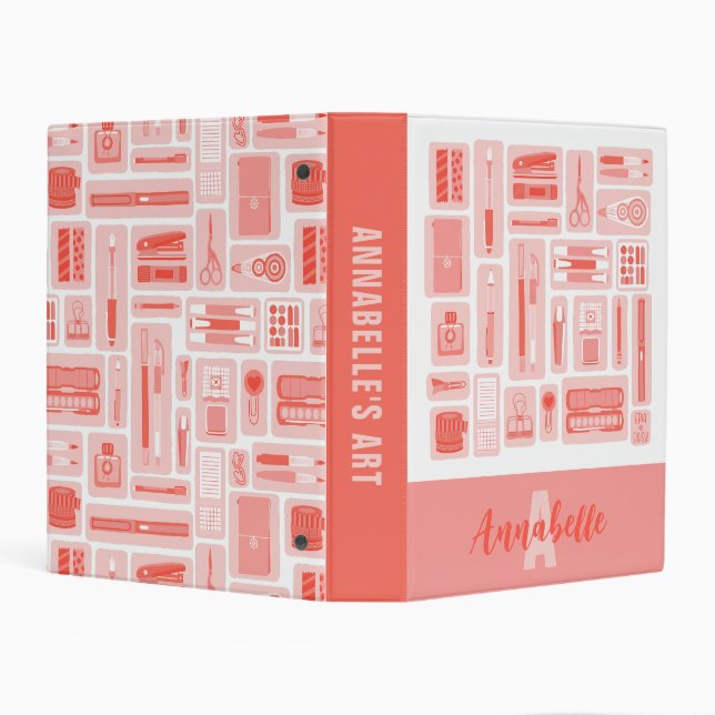 Artwork Drawing Painting Coral Red Keepsake Mini Binder (Background)