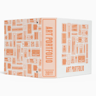 Artwork Drawing Painting Peach Orange Keepsake 3 Ring Binder