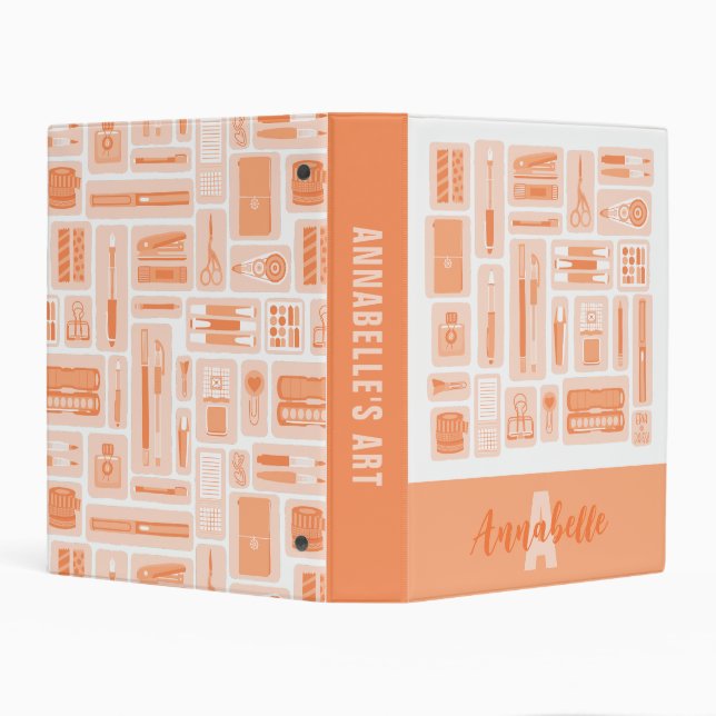 Artwork Drawing Painting Peach Orange Keepsake Mini Binder (Background)