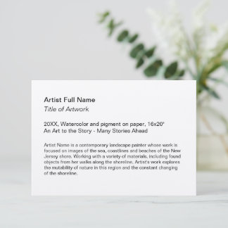 Artwork Exhibition Art Show Placards Thank You Card