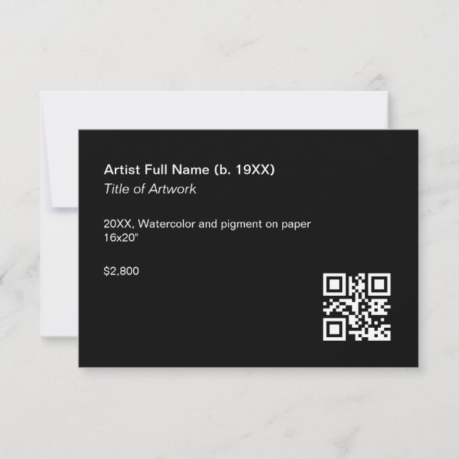 Artwork Exhibition Label Template with QR Code