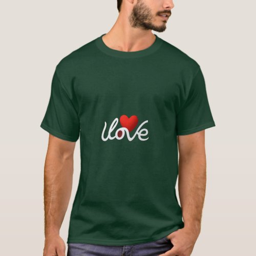 artwork featuring the word Love in a simple T_Shirt