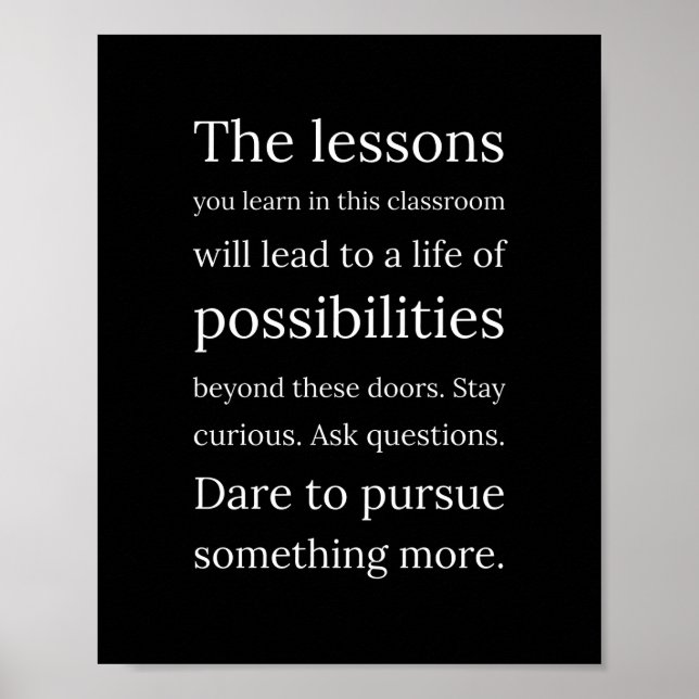 Artwork Gifts for Teacher and Classroom Quote Poster (Front)