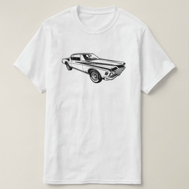 Artwork Illustration Buick Riviera GS 1971 front T-Shirt (Design Front)