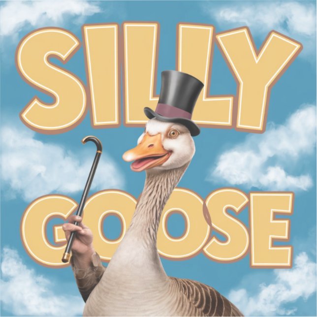  Artwork Illustration Silly goose, Funny Goose Sticker (Front)