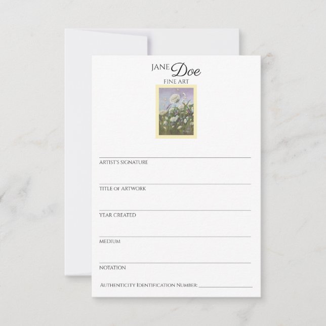 Artwork Information Card (Front)