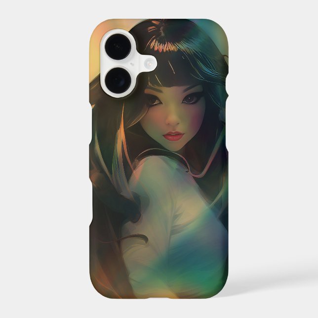 Artwork of Anime Girl Surrounded by Rainbow Light Case-Mate iPhone Case (Back)