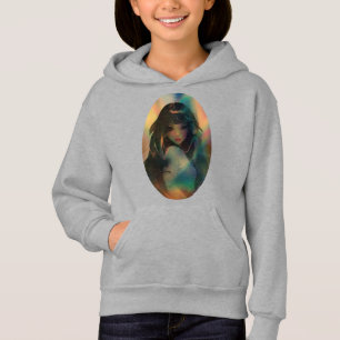 Artwork of Anime Girl Surrounded by Rainbow Light Hoodie