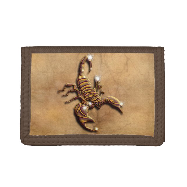 Artwork of Scorpion on Parchment-effect Trifold Wallet (Front)