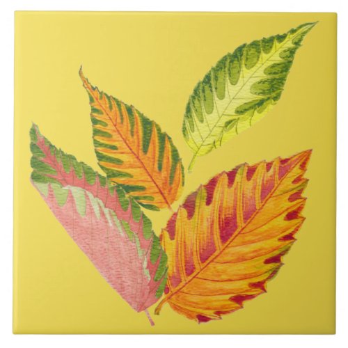 Arty Autumn on a Ceramic Tile I