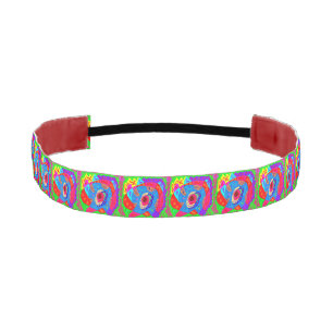 Arty design red blue purple on a cute headband