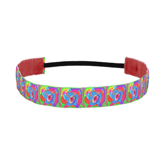 Arty design red blue purple on a cute headband (Front)