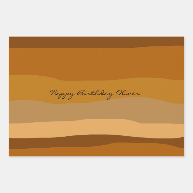 Arty Modern Earth Tone Desert Wrapping Paper Sheets (Front)