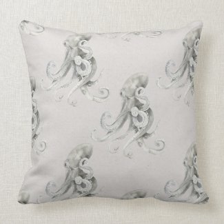 Arty Octopi on Pebble Fleck Seamless Print