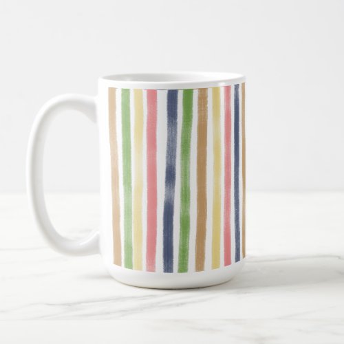Arty Paint Wavy Lines Original Colorful Pattern Coffee Mug