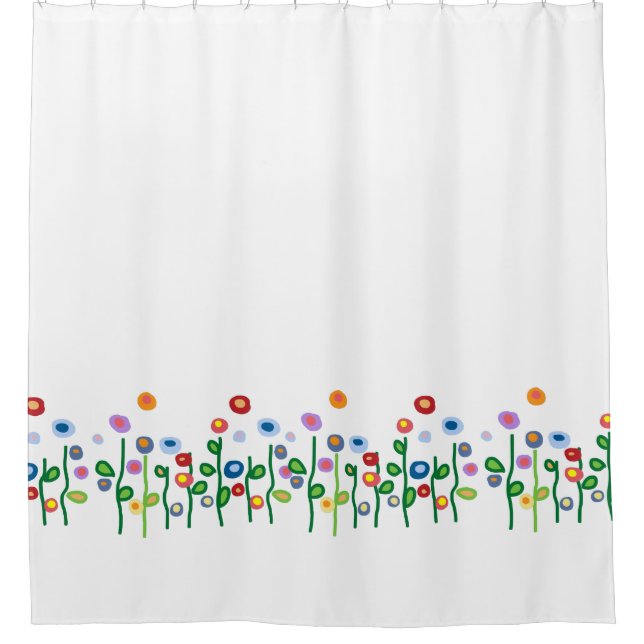 Arty panel of Spring flowers Shower Curtain (Front)