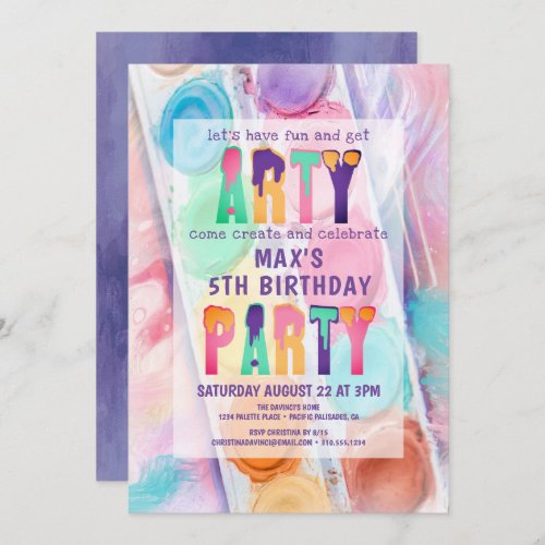 Arty Party Painting Party Birthday Invitation
