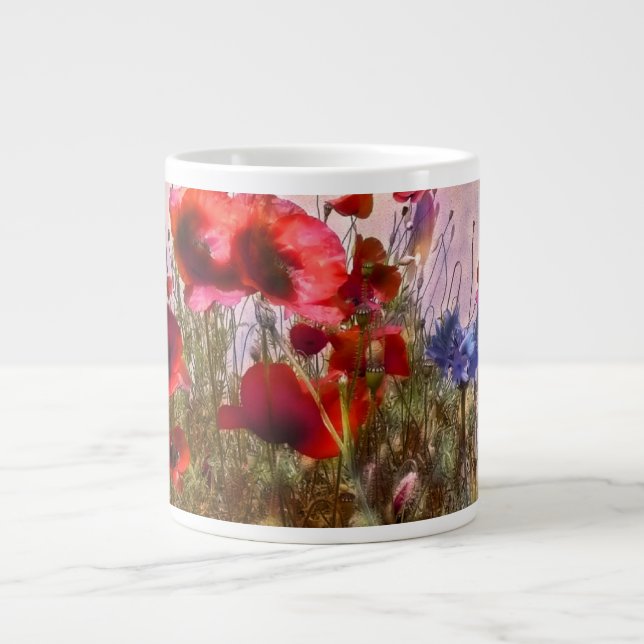 Arty poppies giant coffee mug (Front)