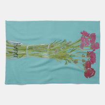 Arty Ranunculus Colorful Flower +Custom Name