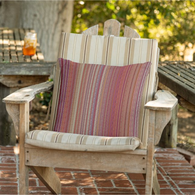 Arty Stripe Dark Multicolor Outdoor Lumbar Pillow (Chair)