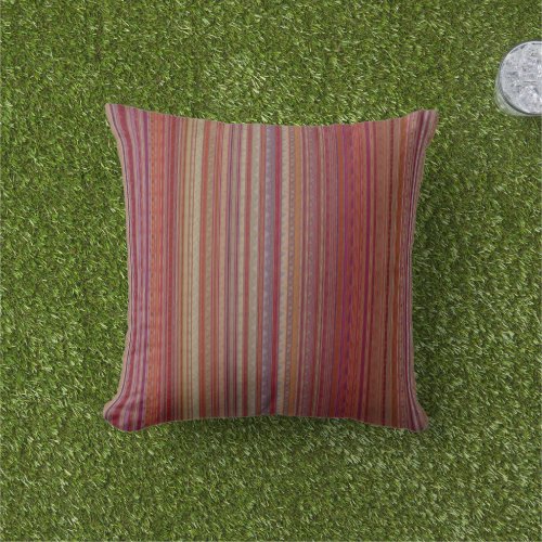 Arty Stripe Dark Multicolor Outdoor Lumbar Pillow