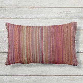 Arty Stripe Dark Multicolor Outdoor Lumbar Pillow