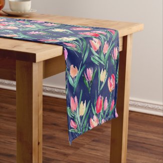 Arty Tulips Custom Color Background Short Table Ru