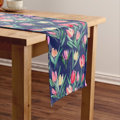 Arty Tulips Custom Color Background Short Table Ru Short Table Runner