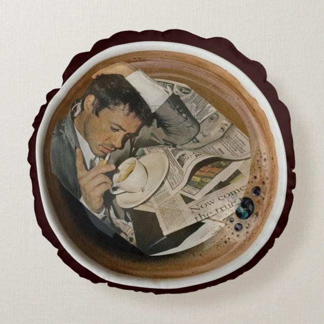 Arty Valentine Gift Collection- Decadent Noir  Round Pillow (Front)