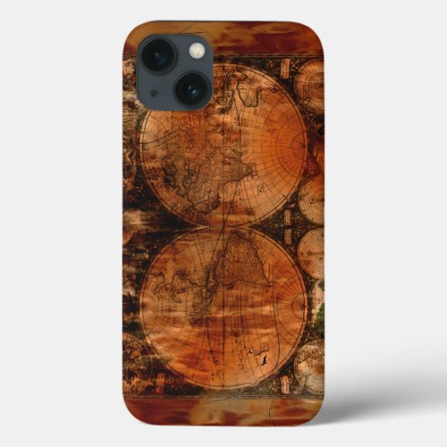 Arty Vintage Old World Map iPhone 13 Case