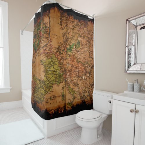 Arty Vintage Old World Map of Europe 1740 Shower Curtain