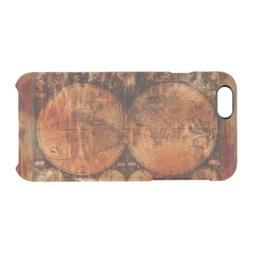 Arty Vintage Old World Map Clear iPhone 66S Case