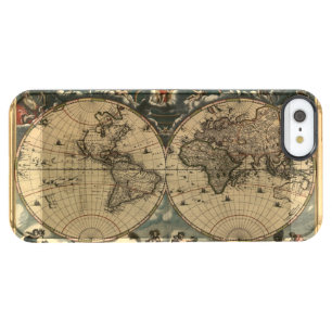 Arty Vintage Old World Map Clear iPhone SE/5/5s Case