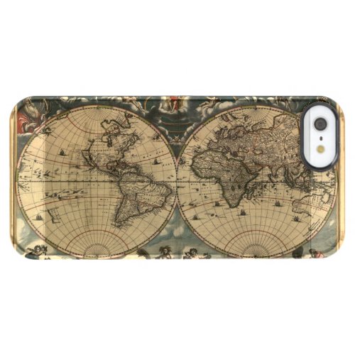 Arty Vintage Old World Map Clear iPhone SE55s Case