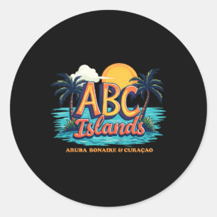Aru Bonaire Curacao Cruise Vacation Caribbean Abc Classic Round Sticker