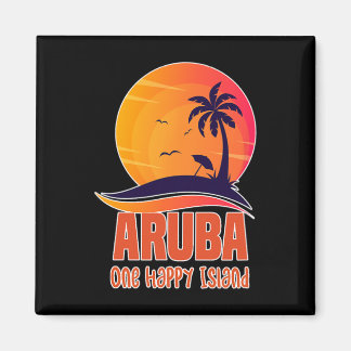 Aru One Happy Island Beautiful Sunset Beach  Magnet