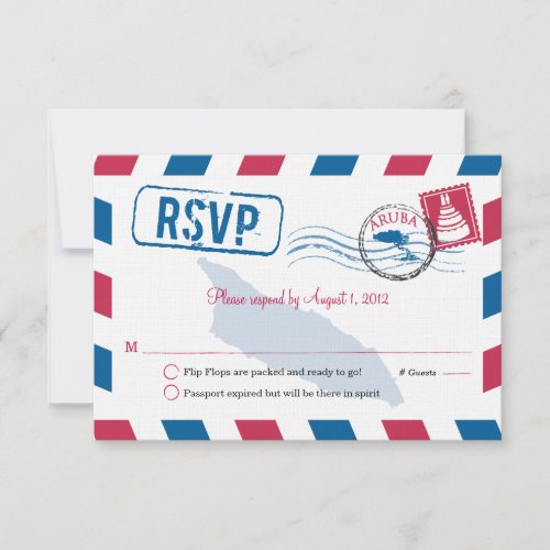 Aruba Air Mail Wedding RSVP